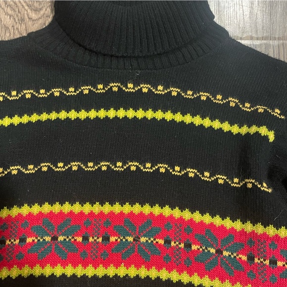 Vintage Snowflake Turtleneck Sweater, Women’s L - Picture 3 of 6